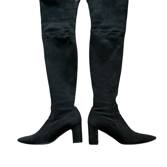 STUART WEITZMAN Suede Leather Pointy Thighland Over The Knee Heeled Boots - Picture 12 of 13